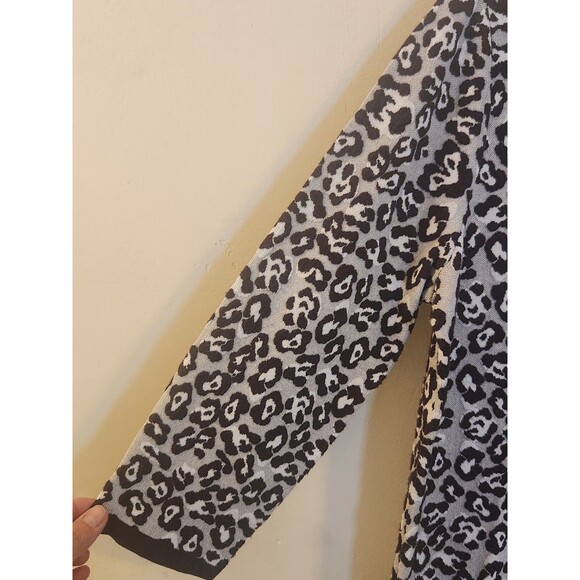 Chicos 2(12)Multicolor Mixed Animal Print 3/4‎ Sleeve Tunic Sweater Lightweight - Picture 3 of 9